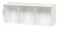 Quantum QTB303WT White Tip Out Bin with 3 Compartments