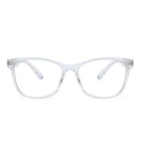 JIM HALO Square Blue Light Blocking Computer Glasses Reduce Eye Strain Anti Glare Clear Lens Video Eyeglasses Men Women Clear