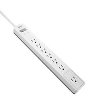 APC 7-Outlet Surge Protector Power Strip 1440 Joules SurgeArrest Essential (PE76WG), 6' Cord, White/Gray