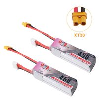 2pcs Gaoneng 450mAh 3S HV 11.4V Lipo Battery 80C XT30 Plug for TurboBee CineBee Whoop Beta85X Micro FPV Racing Drone Quadcopter