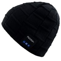 Mydeal Washable Winter Mens Womens Hat Bluetooth Beanie Running Cap with Wireless Stereo Headphones Mic Hands Free Rechargeable Battery Compatible with Cellphones iPhone Android Laptop Tablet - Black