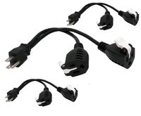 Conntek 3-06260 U.S. 3-Prong 3-Pack Power Cord Equalizer with 2 Outlets, 1-Feet