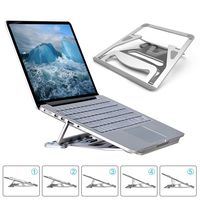 Portable Laptop Stand Foldable - Pccooler Aviation Aluminum Alloy Laptop Holder Desk Stand, Ventilated 5 Angle Adjustable Laptop Stand for MacBook Pro/Air, Dell, HP, Gateway, ASUS, 9-17.3" Laptops