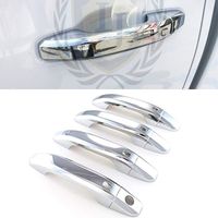 LJ International Quality Accessories Triple Chrome Plated Door Handle Covers with 4 Smart Key Cutout for Chevrolet+GMC Trucks