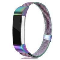 LNOOIU Bands Compatible with Fitbit Alta, Replacement for Alta HR Stainless Steel Bands Adjustable Accessory Wristband for Alta Bracelet Women Men Girls Boys (Colorful Large)