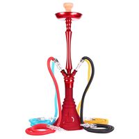 DM-HC 33.5" 4 Hose Hookah Combo Kit Set, Shisha Pipe Metal Material Smoking Water Pipe Bong 038,B