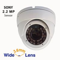 Gawker 1080P Full HD 4 in 1 TVI/AHD/CVI/CVBS Output Sony Sensor Turret Dome CCTV Camera, IP66 Weather Proof, 3.6mm Lens, IR Smart, White Color Metal case, DC12V.