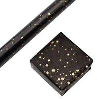 RUSPEPA Gift Wrapping Paper Roll-Gold Foil Star Black Background Design for Wedding, Birthday, Shower, Congrats, and Holiday Gifts - 30 Inch X 16 Feet