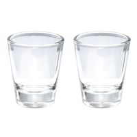 Thirsty Rhino Karan, Round 1.5 oz Shot Glass with Heavy Base, Clear Glass, Set of 2
