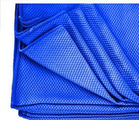 6 BLUE DIAMOND WEAVE MICROFIBER GLASS DETAILING CLEANING LINTFREE TOWELS 16X16