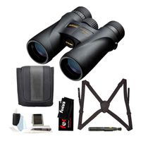 Nikon 7577 Monarch 5 10x42 Waterproof/Fogproof Roof Prism Binoculars Bundle Lens Pen & Essential Accessories (5 Items)