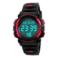 Boys Digital Watch Outdoor Sports 50M Waterproof Electronic Watches Alarm Clock 12/24 H Stopwatch Calendar Boy Wristwatch - Red