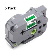 5 Pack Replacement for TZe751 TZe-751 TZ751 TZ-751 Brother Label Maker Tape Laminated Tapes Compatible for Brother P-Touch Label Makers TZe Tz Tape, 0.94" (24mm) x 26.2ft (8m), Black on Green