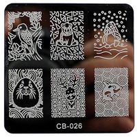 Ecurson Pattern DIY Nail Art Image Stamp Stamping Plates Manicure Template (F)