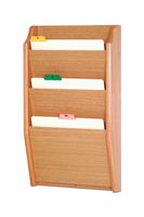Wooden Mallet 3 Pocket Letter Size Office File Holder Display Rack Furniture Light Oak electronic consumers