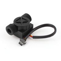uxcell Black Hall Effect Water Flow Meter 1-30L/M G1/2 inches Thread 3-24VDC