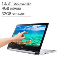 2018 Flagship Acer R13 13.3" Full HD IPS Touchscreen 2-in-1 Chromebook - MediaTek MT8173 Quad-Core 4GB RAM 32GB SSD PowerVR GX6250 USB 3.1 Type C HDMI up to 12hr Battery Life 802.11ac Webcam Chrome OS