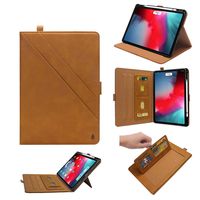 TechCode 3rd Gen iPad 12.9 Case with Pen Holder, Luxury PU Leather Book Cover with Multi-Angle Stand Function Card Slots Folio Case (2nd Gen Apple Pen Charging) for iPad Pro 12.9 inch 2018, Yellow