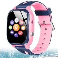 MiKin Kids Waterproof Smart Watch Phone for Boys Girls GPS Tracker Watch with 2 Way Call SOS Voice Message Math Game Front Camera 1.5" Touch Screen Smartwatch Children Age 4-12 Birthday Gifts