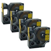 QPMY 4 Pack Compatible for DYMO Rhino IND Label Tape 18058 S0718340 Black on Yellow Heat-Shrink Tube 3/4" x 5'