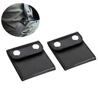 woniutch 2 Pack Car Seatbelt Adjuster, Comfort Seat Belt Covers, PU Leather, Auto Shoulder Neck Protector Strap Positioner Locking Clip Safety Covers (Black)