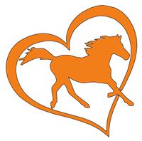 Home Grown Claremore Love Horses Vinyl Sticker Decal | Cars Trucks Laptop | 5.5 Inch Width X 5.5 Inch Height (Orange)