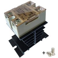 TIHOOD SSR-40DD Solid State Relay 40A Input DC 3-32V Output DC 5-60V + Heat Sink(DC to DC 40A)
