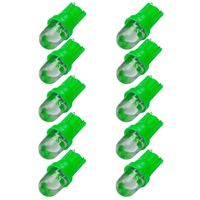 Ecosin 10pcs White T10 W5W LED Car Wedge Light SideNumber Plate Lamp Bulb DC12V Green