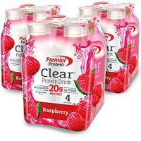 Premier Protein Clear Protein Drink, Raspberry, 16.9 fl oz Bottle, (12 Count)