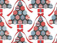 Ornaments & Trees Christmas Gift Wrap Paper - 16 Foot Roll