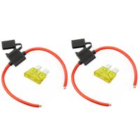 VOODOO (2) 8 Gauge ATC Inline Fuse Holder Fuseholder with Cover and Fuse (20 Amp)
