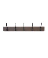 AmazonBasics Wall Mounted Standard Coat Rack, 5 Hooks, Espresso