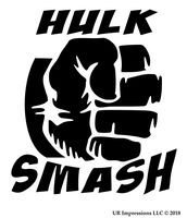 UR Impressions MBlk Hulk Smash Decal Vinyl Sticker Graphics for Cars Trucks SUV Vans Walls Windows Laptop|Matte Black|5.5 X 5.3 inch|URI586-MB