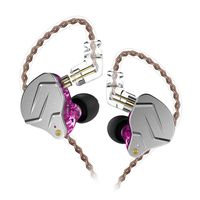 KZ ZSN Pro 1BA+1DD Hybrid in Ear Earphones Monitor Running Sports Headphones HiFi Bass Metal Wired Earbuds (No Mic, Purple)