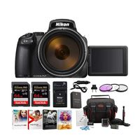 Nikon Coolpix P1000 4K Digital Camera with Extreme Pro 64GB Card 2-Pack, Camera Case, 77mm Filter Kit, Software Pack and Accessory Bundle