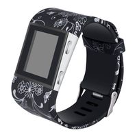 Newest Colorful Flower Surge Bands，Soft Silicone Band with Metal Buckle Bracelet Strap Replacement Band for Women Men Girls Replacement Accessories Fitness Wristband Sport (L, Black Lotus)