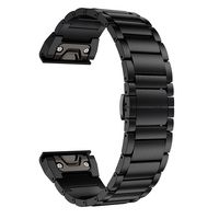 LDFAS Fenix 6X/5X Plus Band, Titanium Metal Quick Fit 26mm Watch Bands Compatible for Garmin Fenix 6X/6X Pro/5X/5X Plus/3/3HR Smartwatch, Black
