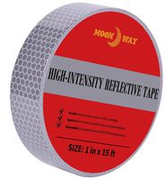 1in x 5yds High-Intensity Reflective Tape for Vehicles Bikes Clothes Helmets Mailboxes,Silver & White
