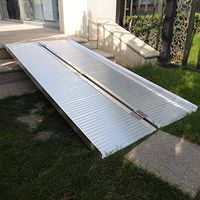 Festnight 6 ft Non-Skid Folding Ramp Aluminum Wheelchair Loading Traction Ramp Portable Home Corridor Wheelchair Scooter Ramp Silver Weight Capacity 600 lbs