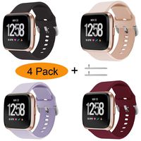 Xilaiw 4 Packs Bands Compatible with Fitbit Versa/Versa2/Versa Lite for Women and Men, Soft Replacement Wristband Waterproof Sport Strap for Fitbit Versa Smart Watch