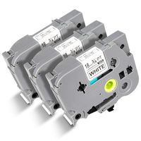 TZ TZe Label Tape 18mm Label Tape TZe-241 TZ241 Laminated Black on White for Brother P-Touch PT-D400 PT-P700 PT-D600 PT-H300 PT-P750W Label Maker 26.2 Feet Roll, 3-Pack