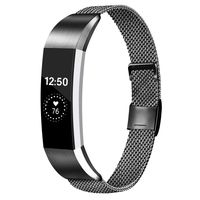 Meliya Replacement Metal Bands Compatible with Fitbit Alta/Fitbit Alta HR, Stainless Steel Metal Replacement Wristbands for Women Men (Large, 02 Black)