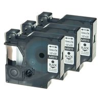 GREENCYCLE 3PK Adhesive Black on Clear Label Tape Compatible for Dymo D1 45010 1/2 Inch LabelManager 280 Labeling Maker