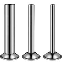 Mudder 3 Pieces Sausage Stuffer Tubes Stainless Steel Grinder Stuffer Tubes for Size 5 Meat Grinder Food Grinder, 3 Sizes