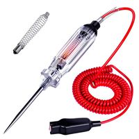 JASTIND Heavy Duty Automotive Circuit Tester, Premium 6-24V Test Light with Extended Spring Test Leads & Sharp Piercing Probe, Circuit Voltage Tester with Replacement Indicator Light for Car/Vehicles