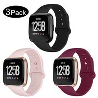 Kmasic Sport Band Compatible Versa/Versa Lite Edition 3 Pack, Soft Silicone Strap Replacement Wristband Compatible Versa Smart Fitness Watch, Large Small