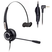 VoiceJoy Telephone Headset with Microphone Wired Phone Headset for Panasonic Cordless Phones with 2.5mm Jack Plus Many Other DECT Phones Polycom Grandstream Cisco Linksys SPA Zultys Gigaset-Mono