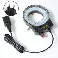 Digital USB Microscope Lamp Single Cylinder Binocular Stereo Microscope Ring Lamp Integrated LED Ring Light Source Brightness Adjustable Center Spotlight