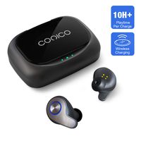 True Wireless Earbuds, Wireless Charging Case Bluetooth 5.0 Headphones 10h Playtime per Charge and Extra 120h with Case HiFi Bass Stereo IPX7 Waterproof Built-in Mic Headset for Driving/Office/Sports