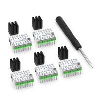 Gowoops 3D Printer Stepper Motor Driver TMC2208 Stepstick Stepper Motor Driver Module Carrier with Heat Sink Screwdriver for 3D Printer Controller Boards Ramps1.4 MKS Gen, 5 Pcs